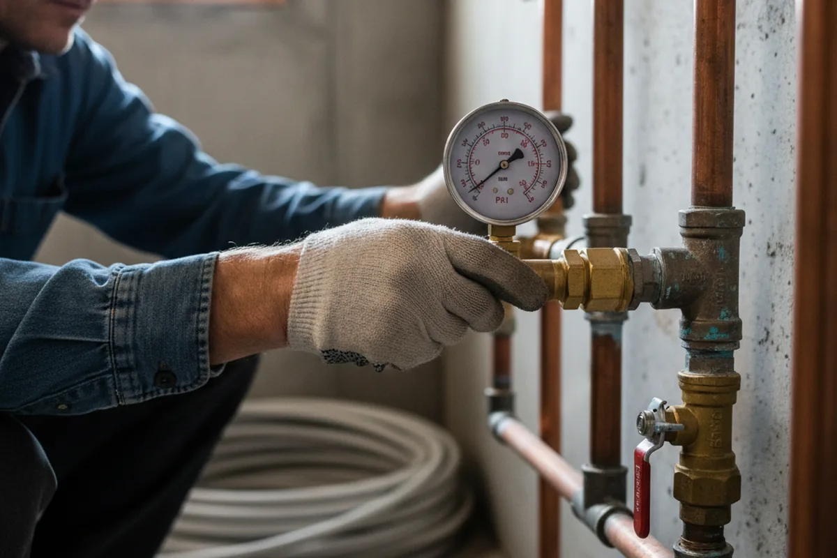 Pressure testing a repaired line during Water Line Repair in Donalsonville